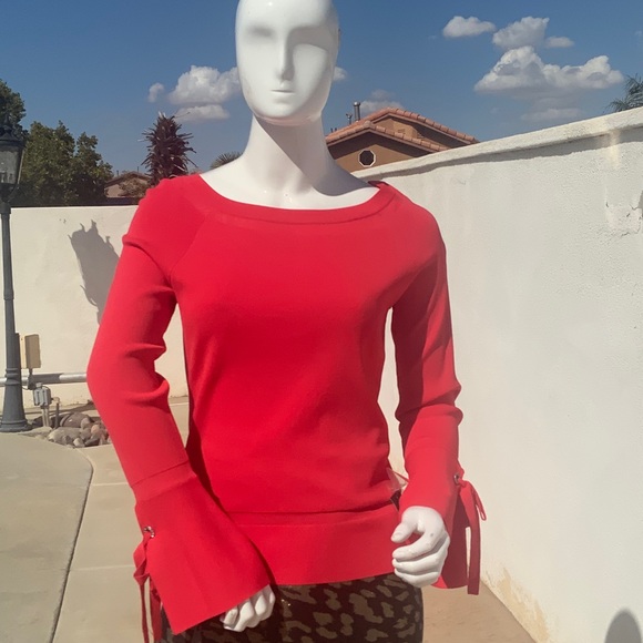 INC International Concepts Red Off the Shoulder Sweater - Picture 1 of 10